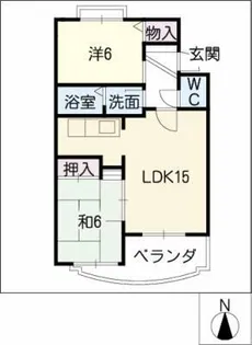 クレスト白鳥【2階】の間取り