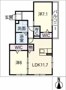 ローブ花水木【1階】の間取り