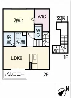 リヴェール向草間【2階】の間取り