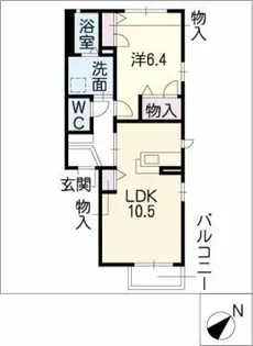 ガーデン二見【1階】の間取り