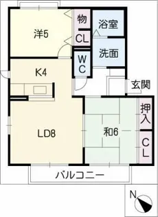 ジュネス井ノ花D【2階】の間取り