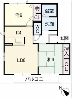 ジュネス井ノ花D【2階】の間取り
