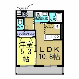 ヴィラサンフローラヒロⅢ【104号室】の間取り