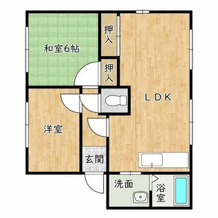 ハイツ菅原E棟【1階】の間取り