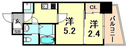 セレニテ神戸プリエ【2階】の間取り