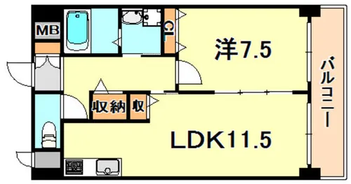 西舞子壱番館【1階】の間取り