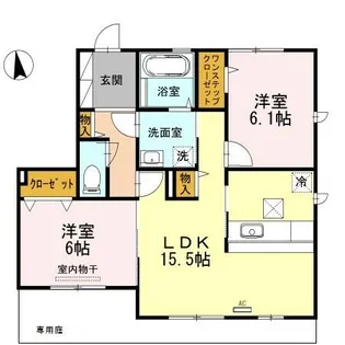 デルニエコート B棟【1階】の間取り