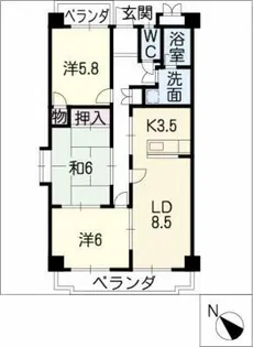 サントヴィラージュ【6階】の間取り