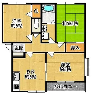 フレール弥生D棟【2階】の間取り