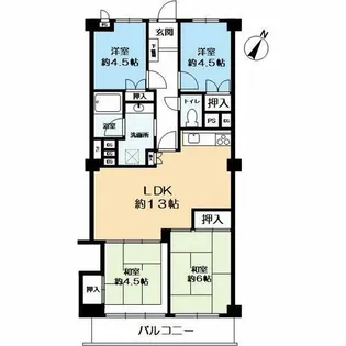シーアイマンション第一甲陽園【6階】の間取り