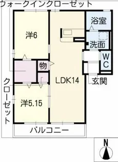 フラングラース【2階】の間取り