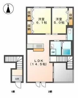 アン ドゥラード【2階】の間取り