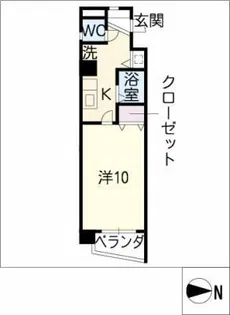 クレスト駈上【3階】の間取り