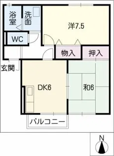 パークサイド六田【2階】の間取り