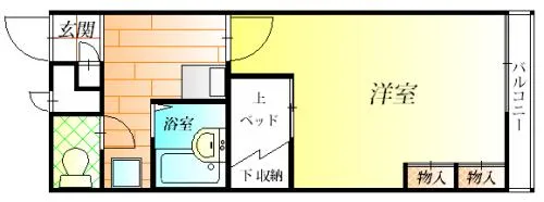 レオパレスパストラルB【1階】の間取り