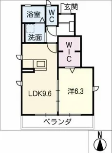 ローズマリー川名Ⅱ棟【1階】の間取り