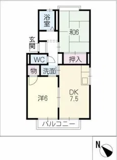アーバンライフ横落A棟【2階】の間取り