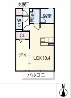 ハーベスト横井【2階】の間取り