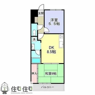 ファミール朝日【403号室】の間取り