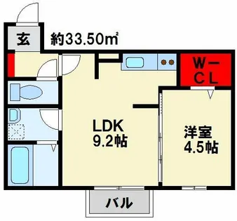 ヴェルジェ深田V【102号室】の間取り