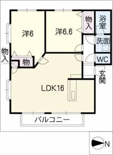 コーポ名成【1階】の間取り