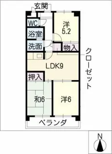 パールシティー【4階】の間取り