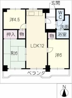 グレース川名【4階】の間取り
