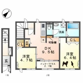 グローリー豊山【2階】の間取り