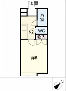 ハイツサザンウィング【1階】の間取り