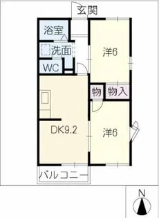 オリジン宮地B棟【2階】の間取り