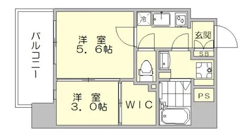 ネストピア東比恵駅前4【6階】の間取り