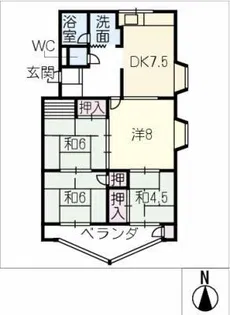 プラザフェニックス千鳥ヶ丘A棟406【4階】の間取り