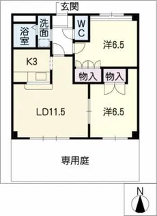 ガーデニングヒルズみずの坂【1階】の間取り