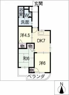向陽ハイツ【1階】の間取り