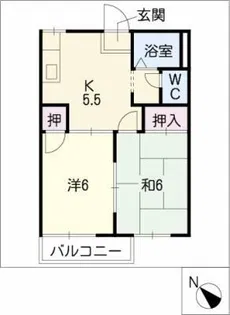 ジュネスハウス【2階】の間取り