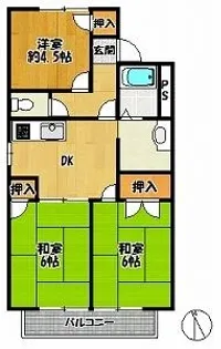 パークヒルズ三輪B棟【202号室】の間取り