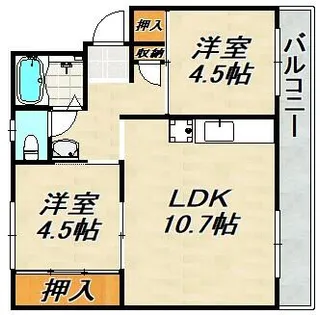 ドミールサニー君影町2号棟【3階】の間取り