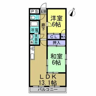 アミティエ【401号室】の間取り