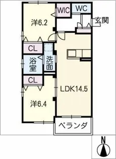 Rグレイ【1階】の間取り