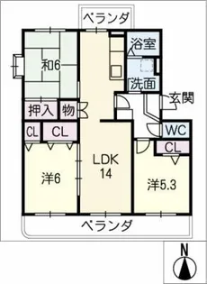 エクセル寺前【2階】の間取り