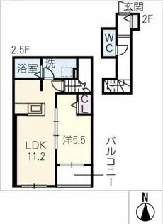 仮)ベルリード住吉【2階】の間取り