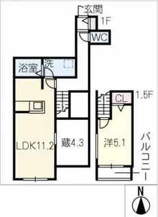 仮)ベルリード住吉【1階】の間取り