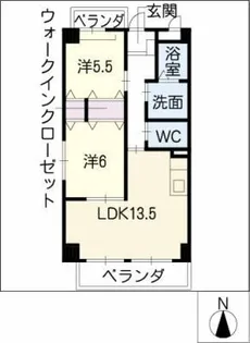 コンフォート長良【1階】の間取り
