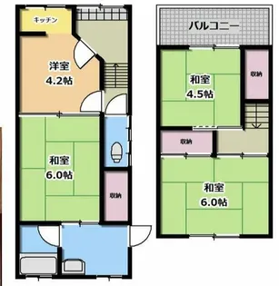 大阪府門真市野里町【一戸建】の間取り