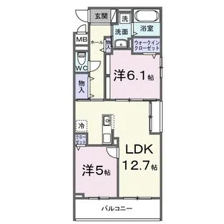 レスパスカルム 手原【3階】の間取り