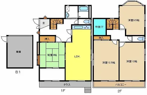 愛知県名古屋市天白区植田山3丁目【一戸建】の間取り