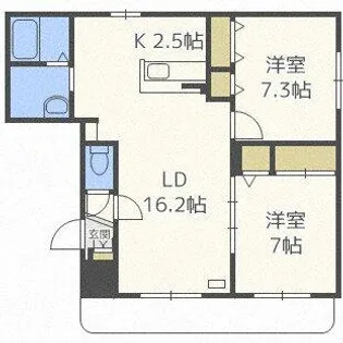 ザ・レインボーコートN27【4階】の間取り