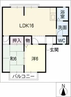 サンビレッジ鷹丘【1階】の間取り