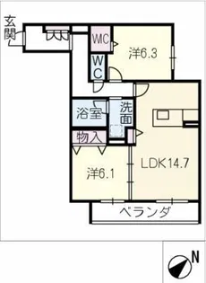 ル・レザン【2階】の間取り