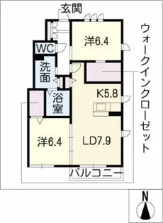 ピエ・デル・モンテ【1階】の間取り